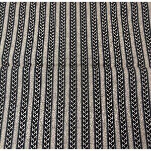 Black & White Cotton Fabric Chain Stripe Pattern 18x22 Inches Sewing Quilting Cr